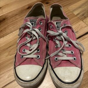 Converse Pink and White Sneakers Classic Canvas Design